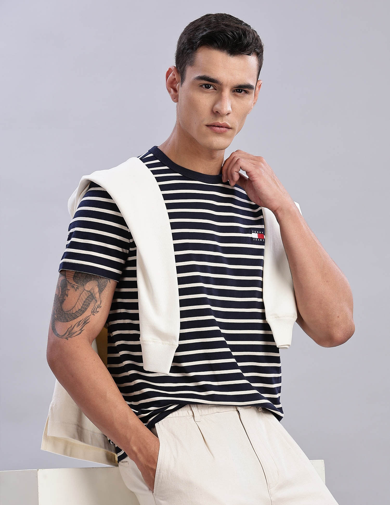 Tommy Hilfiger Mens Blue Printed T-Shirt