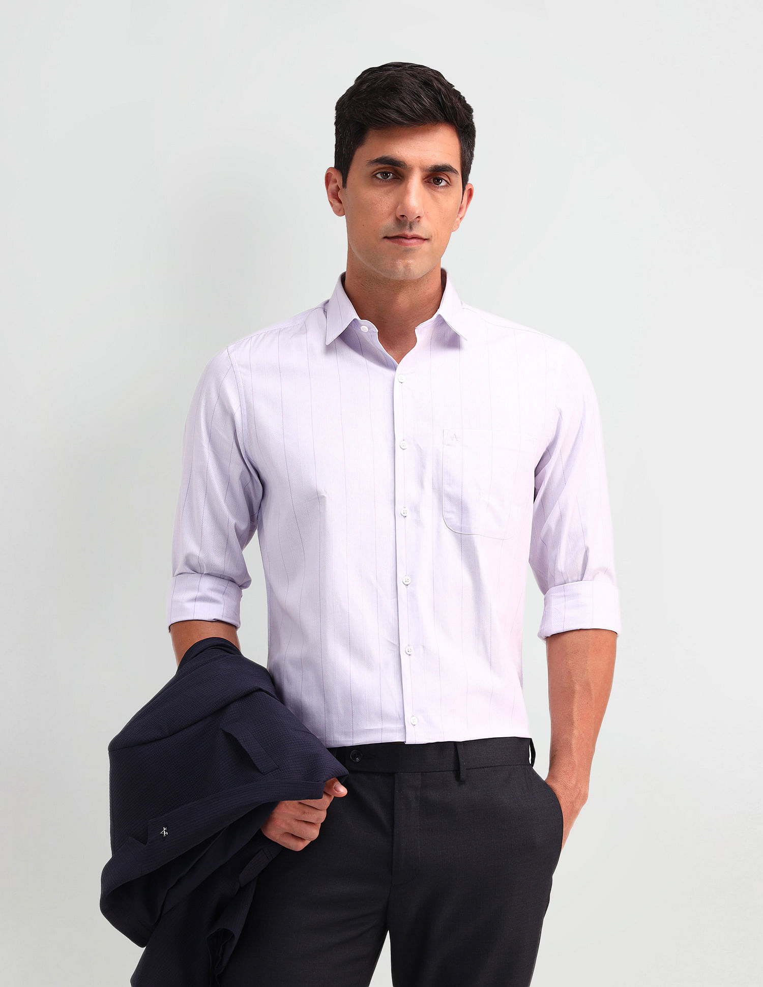 Arrow Slim Fit Twill Striped Shirt