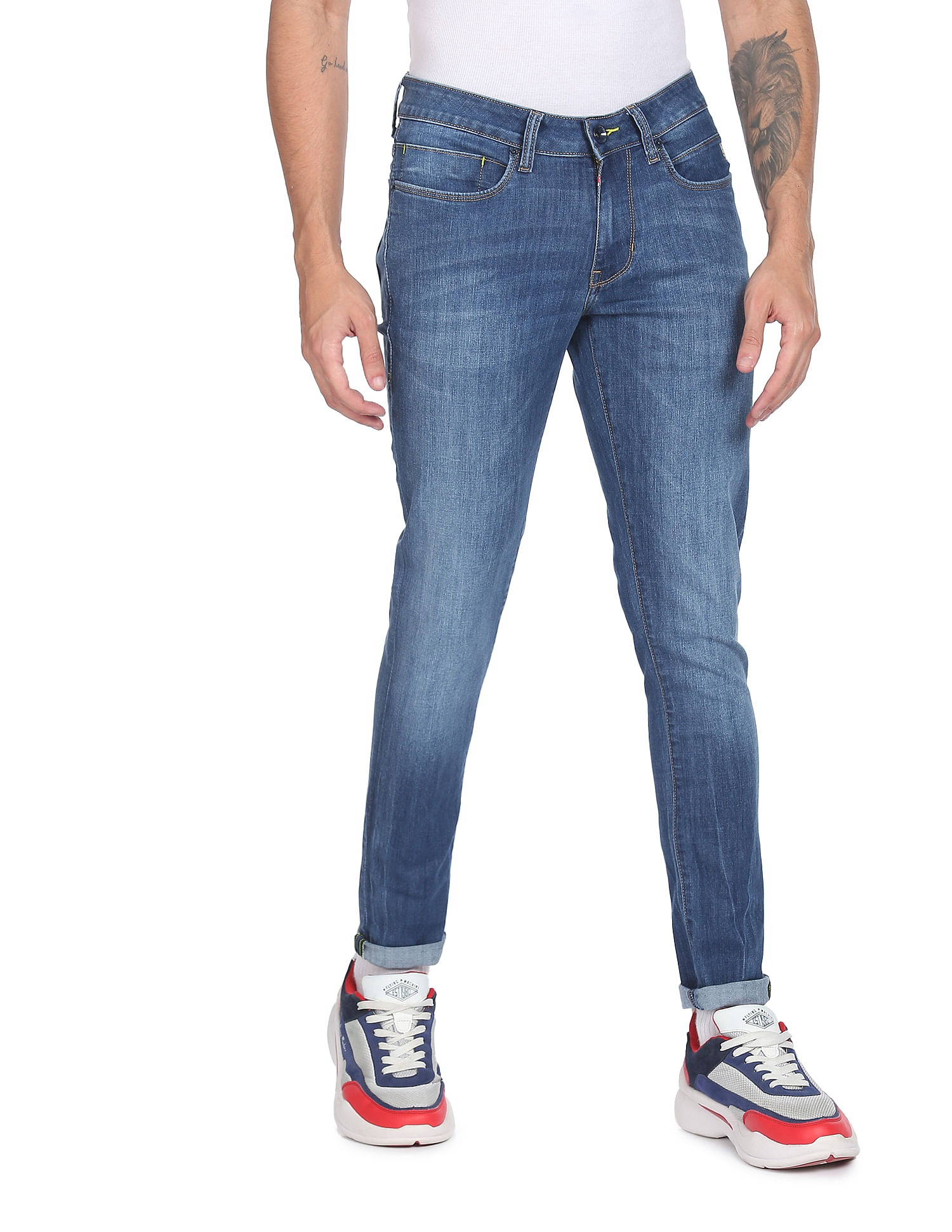 Flying Machine Stone Wash Jackson Super Skinny Fit F-Lite Jeans