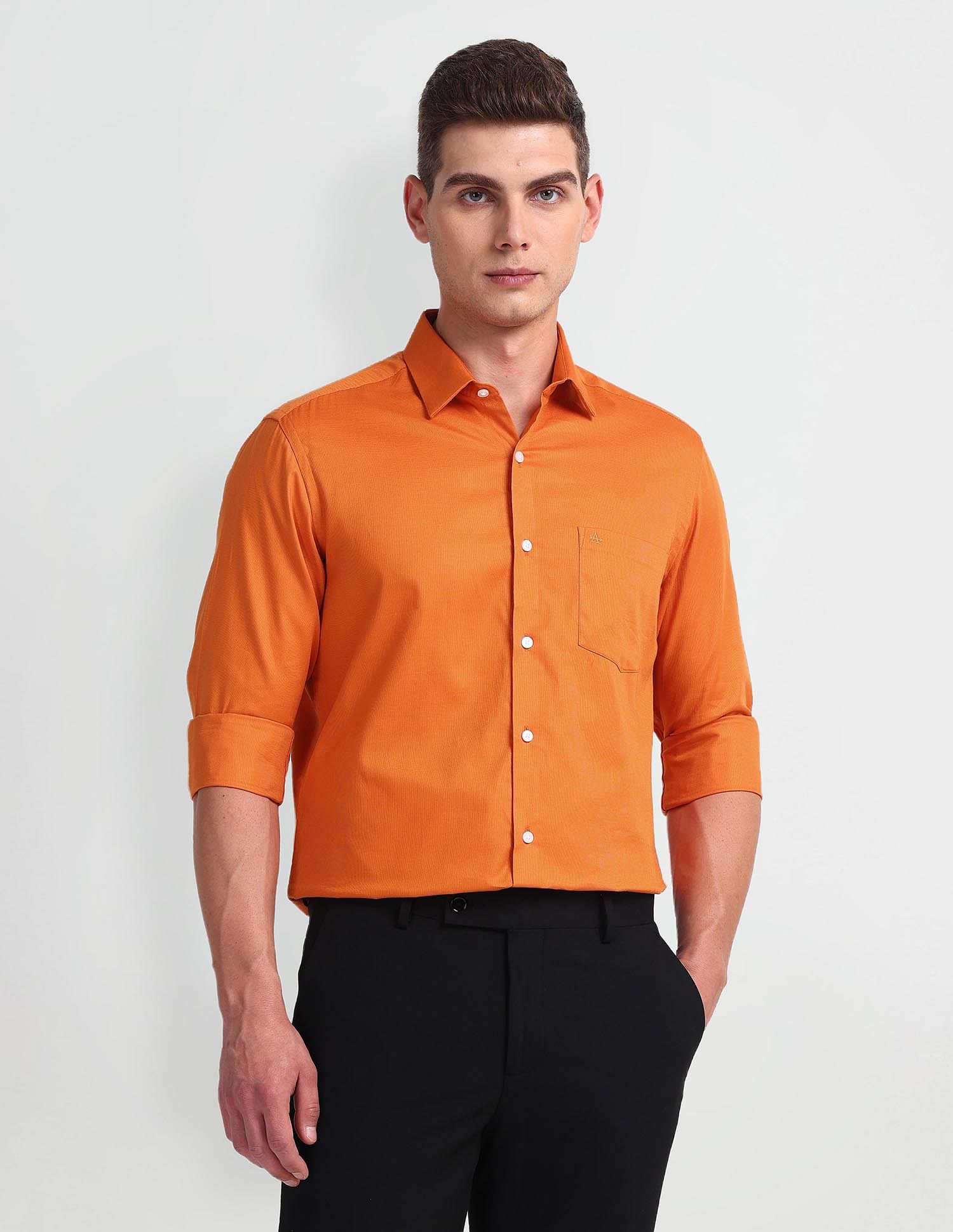 Arrow Solid Long Sleeve Dobby Shirt