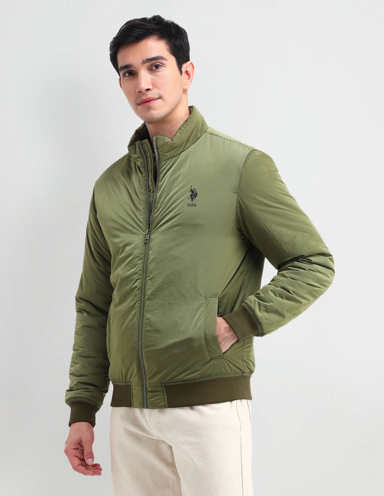 U.S. Polo Assn. Denim Co. Solid High Neck Jacket