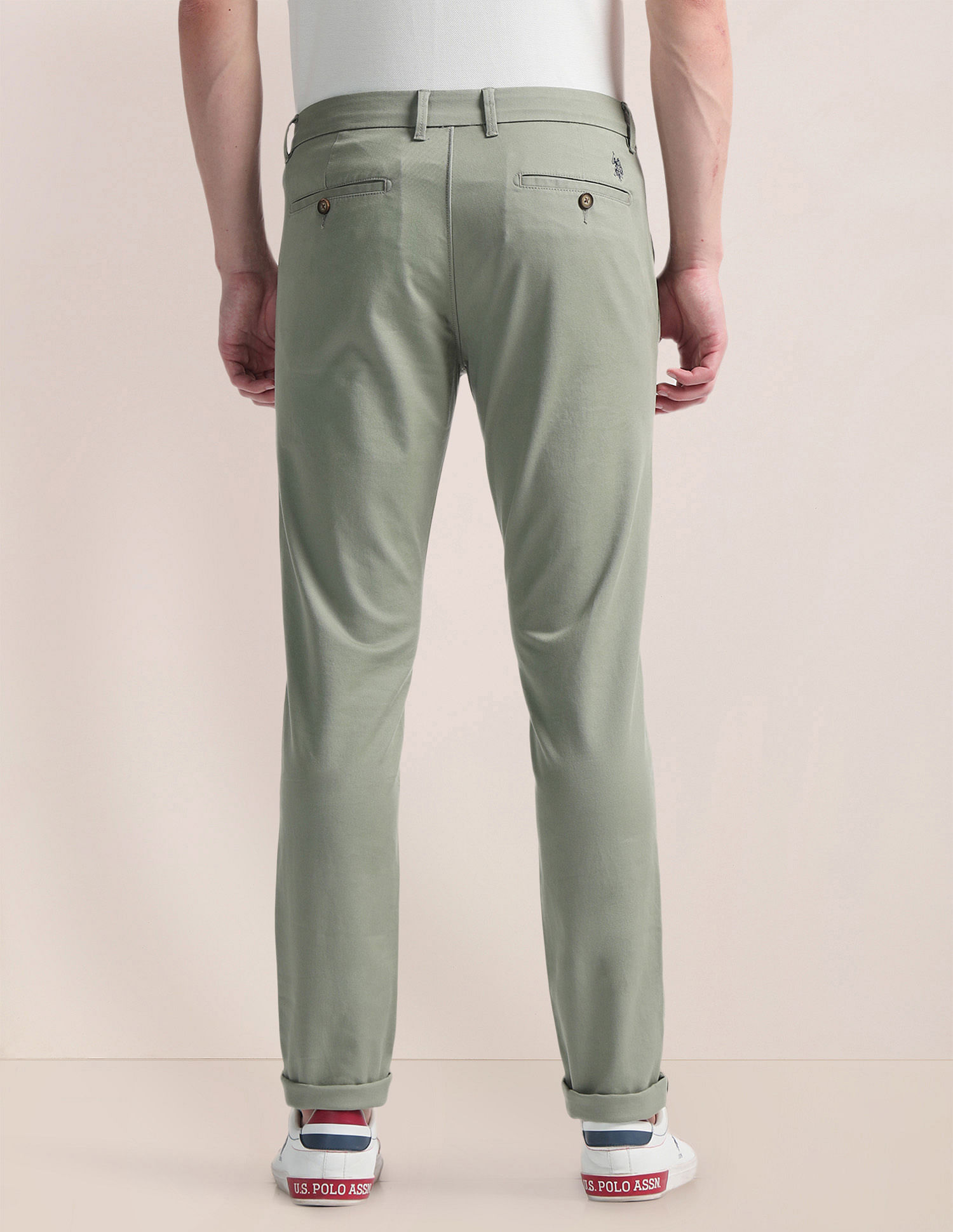 U.S. Polo Assn. Slim Straight Solid Trousers