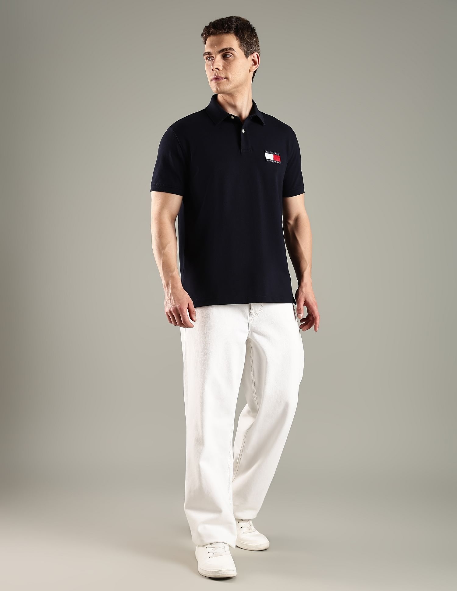 Tommy Hilfiger Solid Regular Fit Cotton Polo T-Shirt