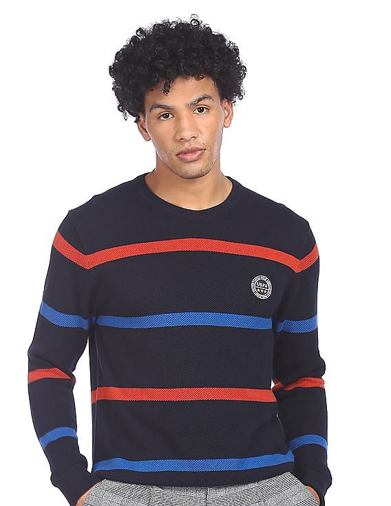 U.S. Polo Assn. Crew Neck Striped Sweater