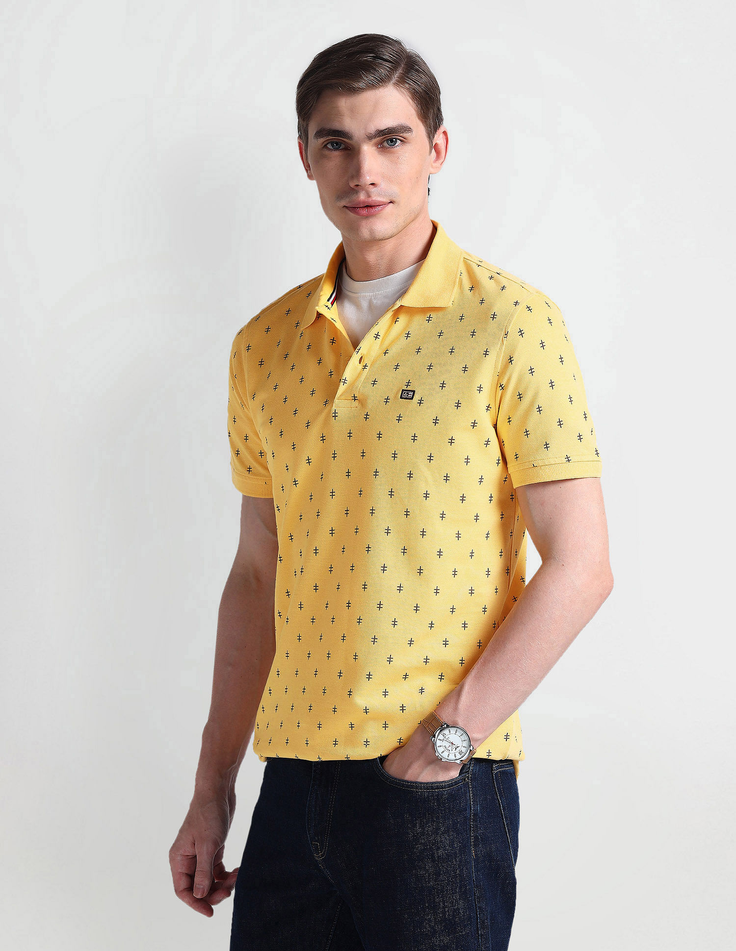 Arrow Sports Geometric Print Regular Polo Shirt