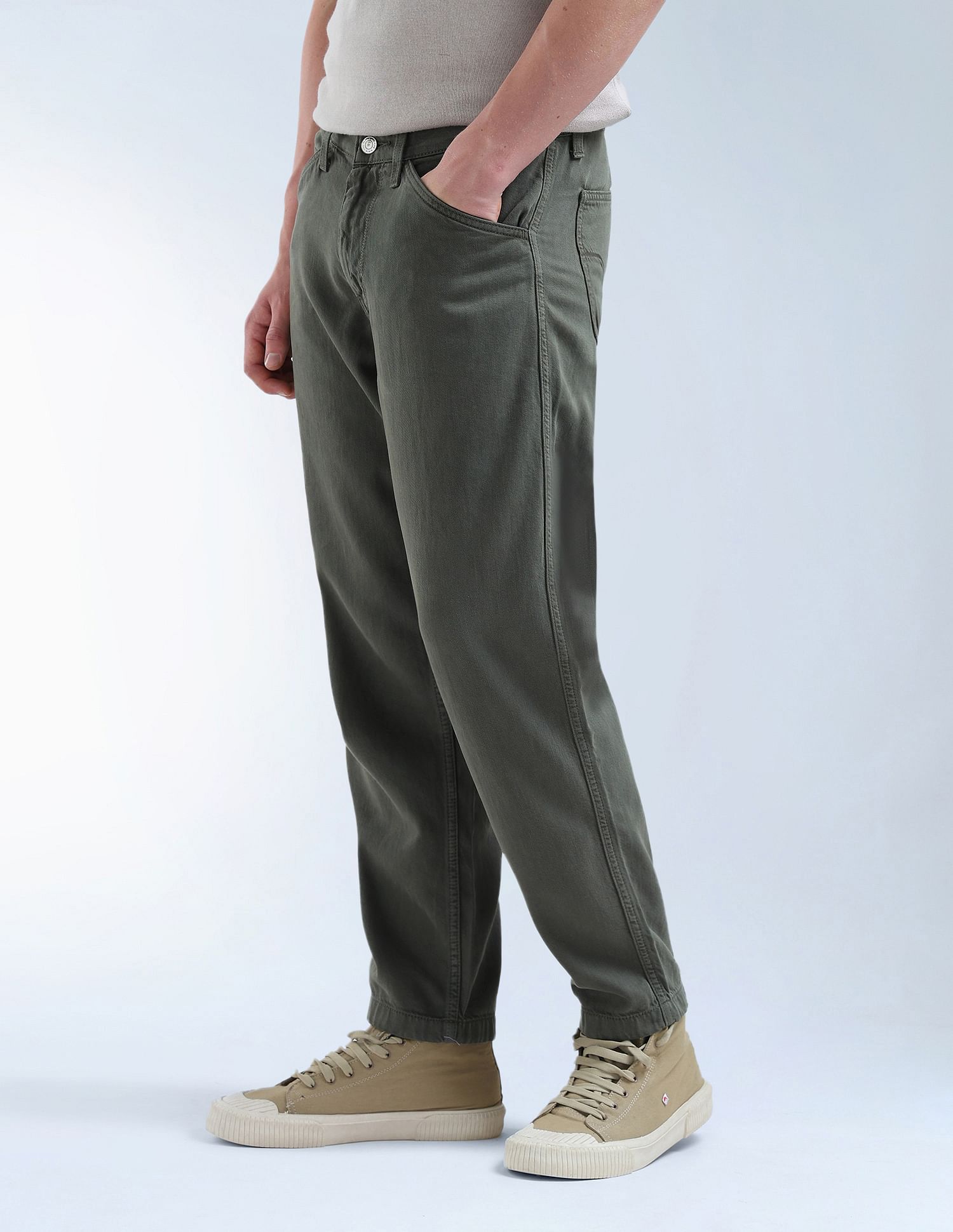 Flying Machine Cobain 90's Loose Fit Cropped Chinos