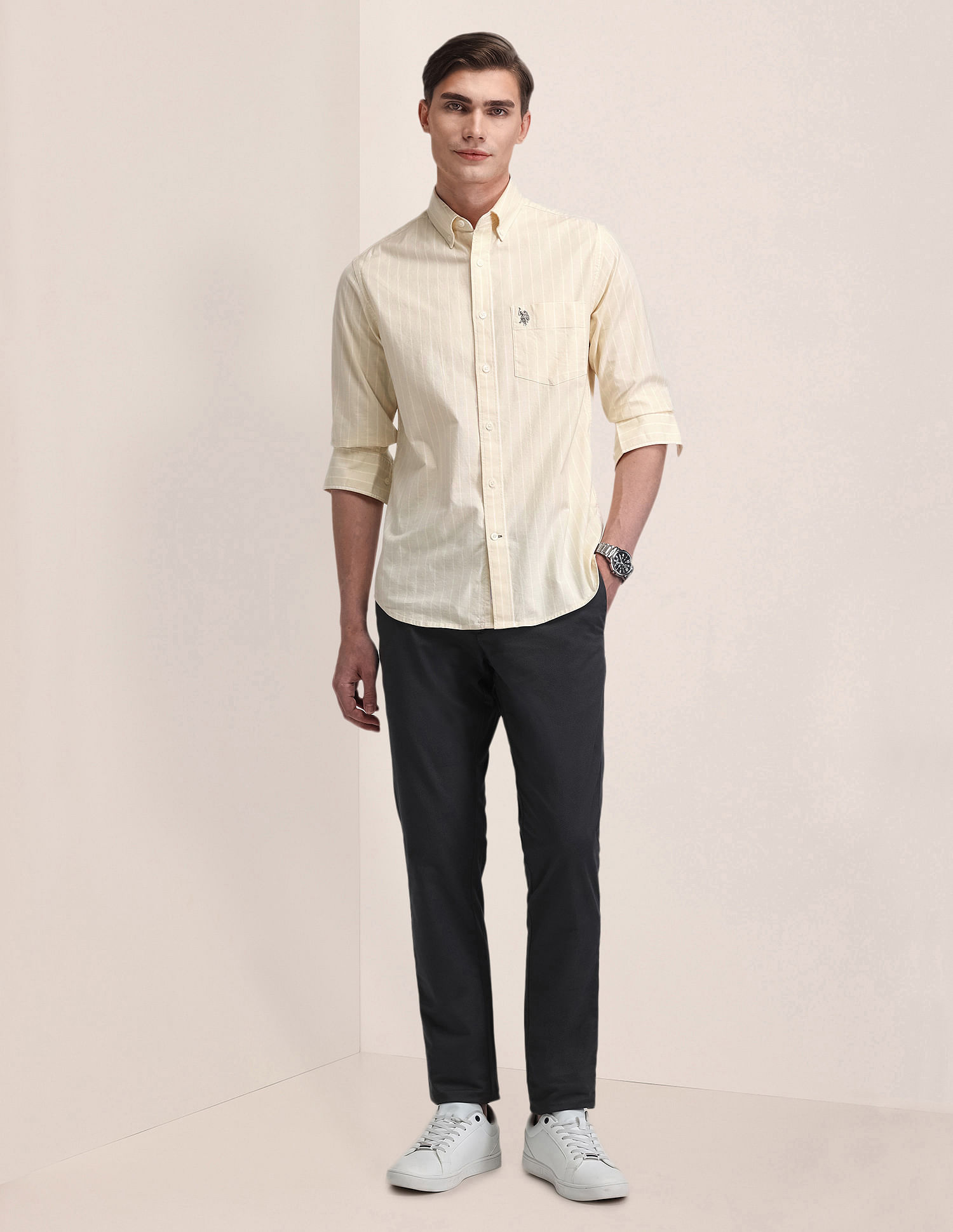 U.S. Polo Assn. Vertical Stripe Tailored Fit Shirt
