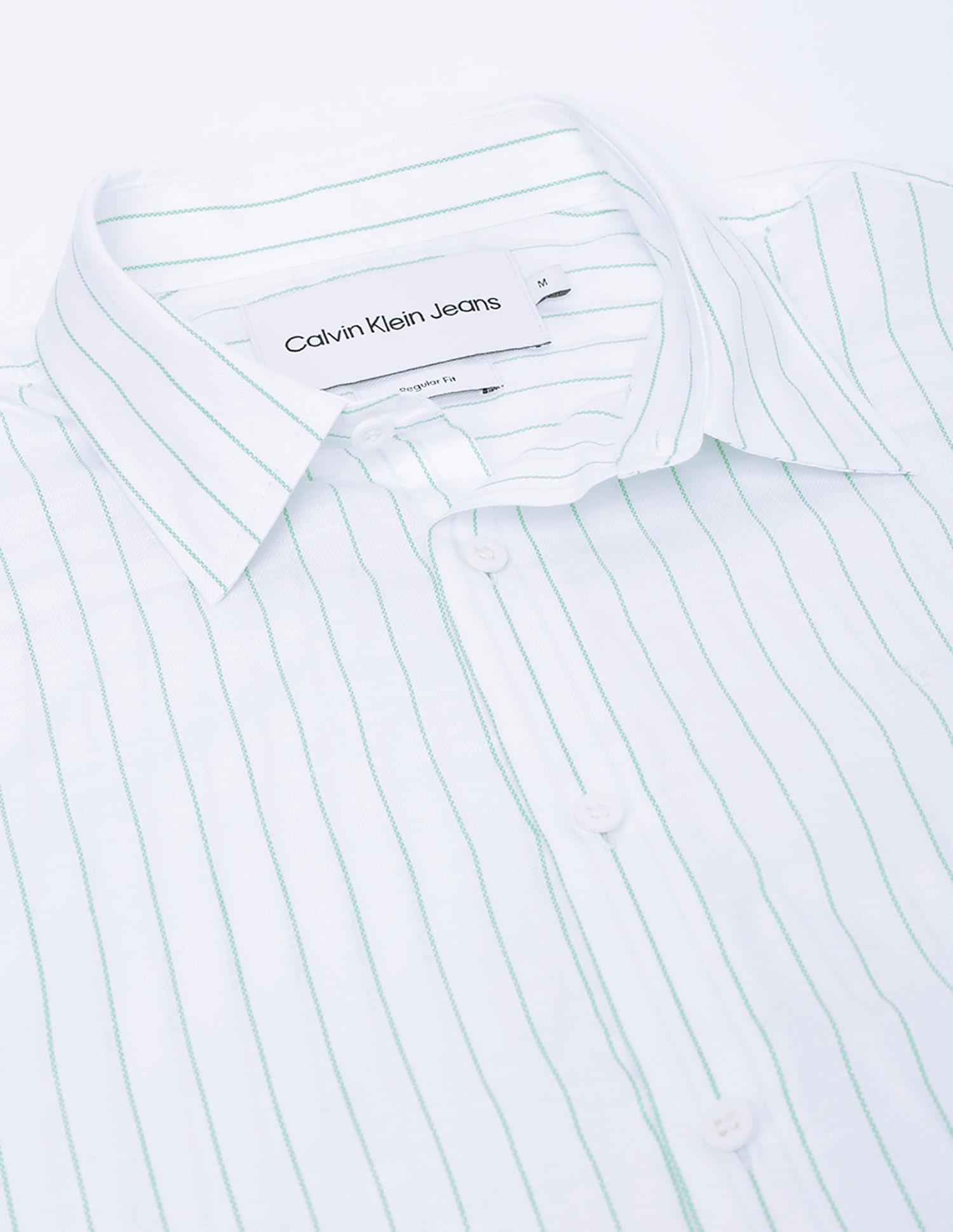 Calvin Klein Refined Cotton Slim Fit Stripe Dress Shirt