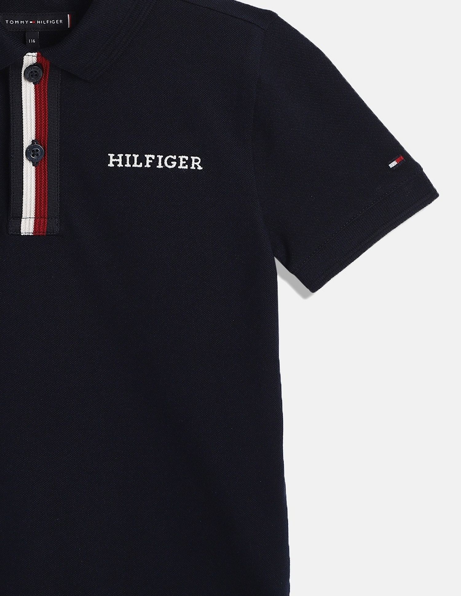 Tommy Hilfiger Kids Boys Navy Solid T-shirt for Classic Style