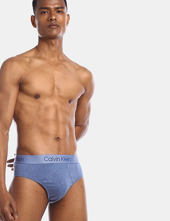 Buy Calvin Klein Underwear Men Light Blue Elasticized Waist Heathered Hip  Briefs 