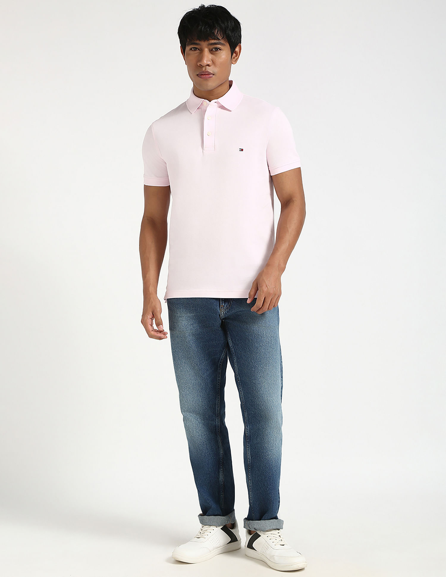 Tommy Hilfiger Solid Slim-Fit Cotton Polo Shirt
