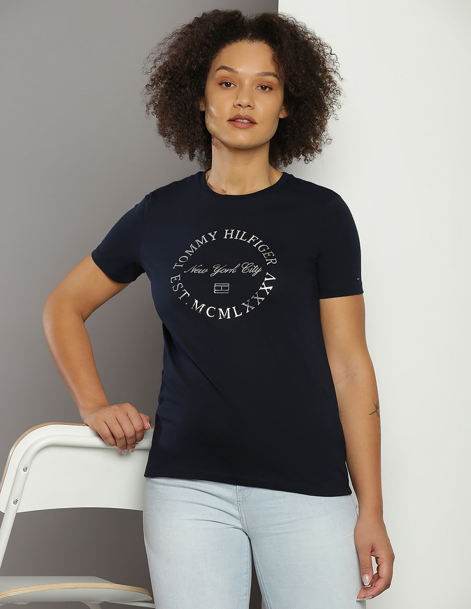 Tommy Hilfiger Pure Cotton Brand Print T-Shirt