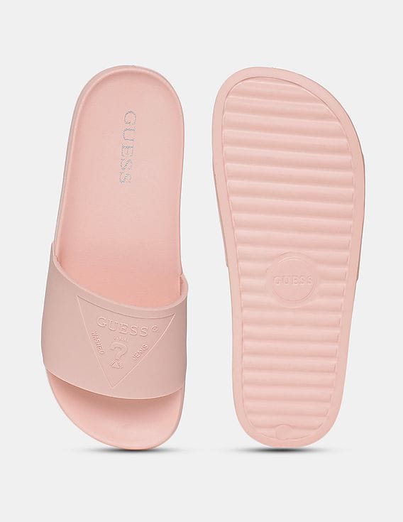 Flip Flops Slides Guess Slide Sandals Pink Guess Sliders Buy GUESS