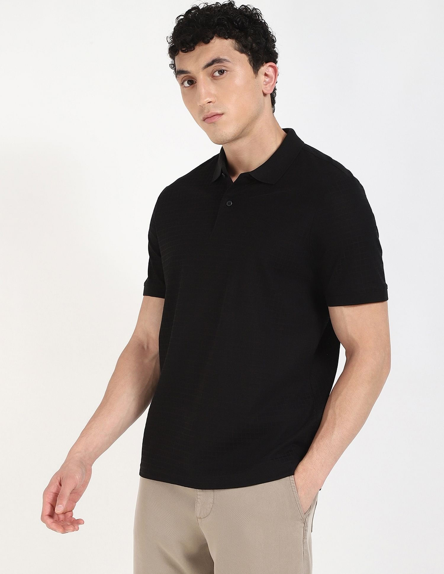 Calvin Klein Jeans Checks Regular-Fit Cotton Polo T-Shirt