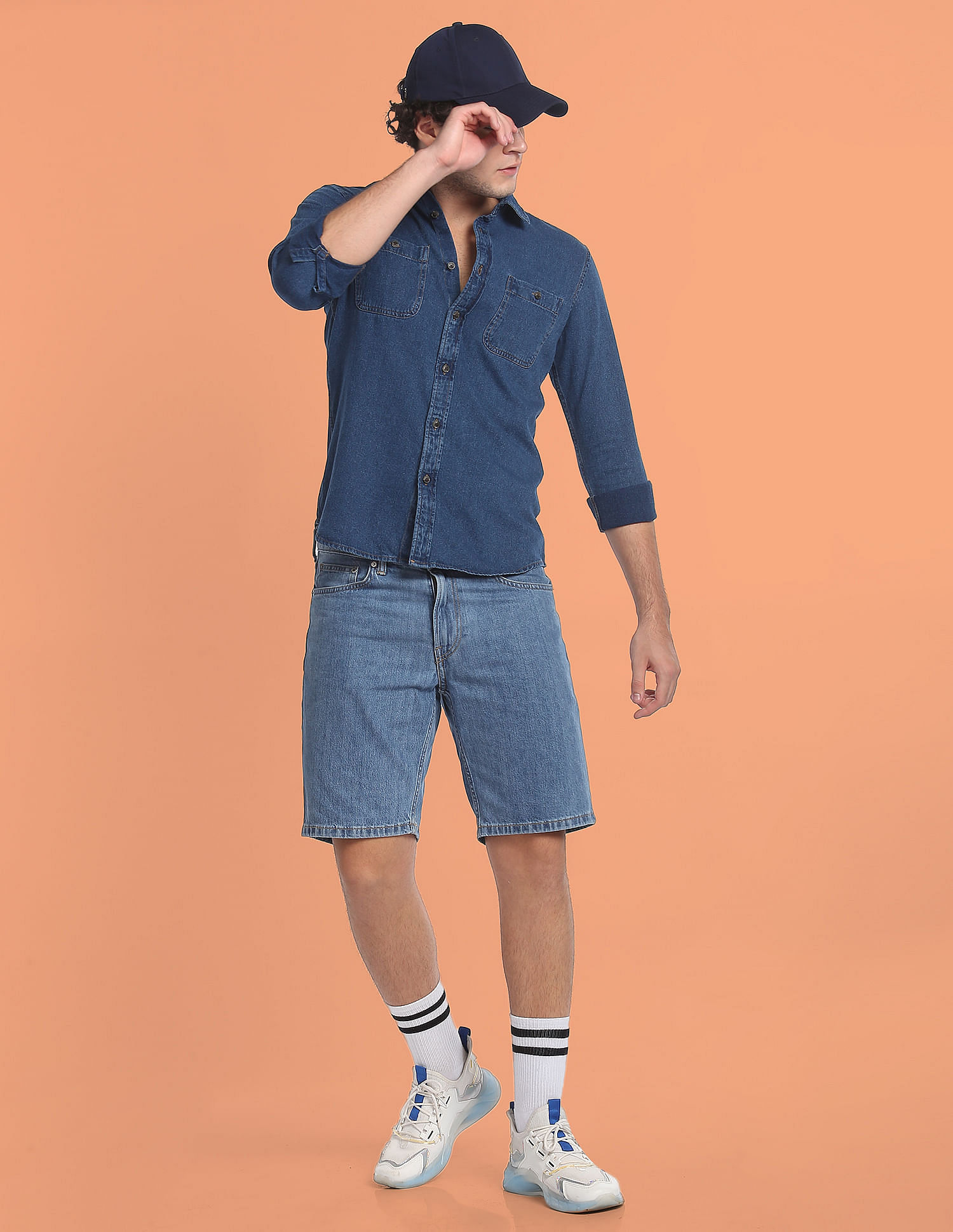 Flying Machine Patch Pocket Twill Denim Shirt