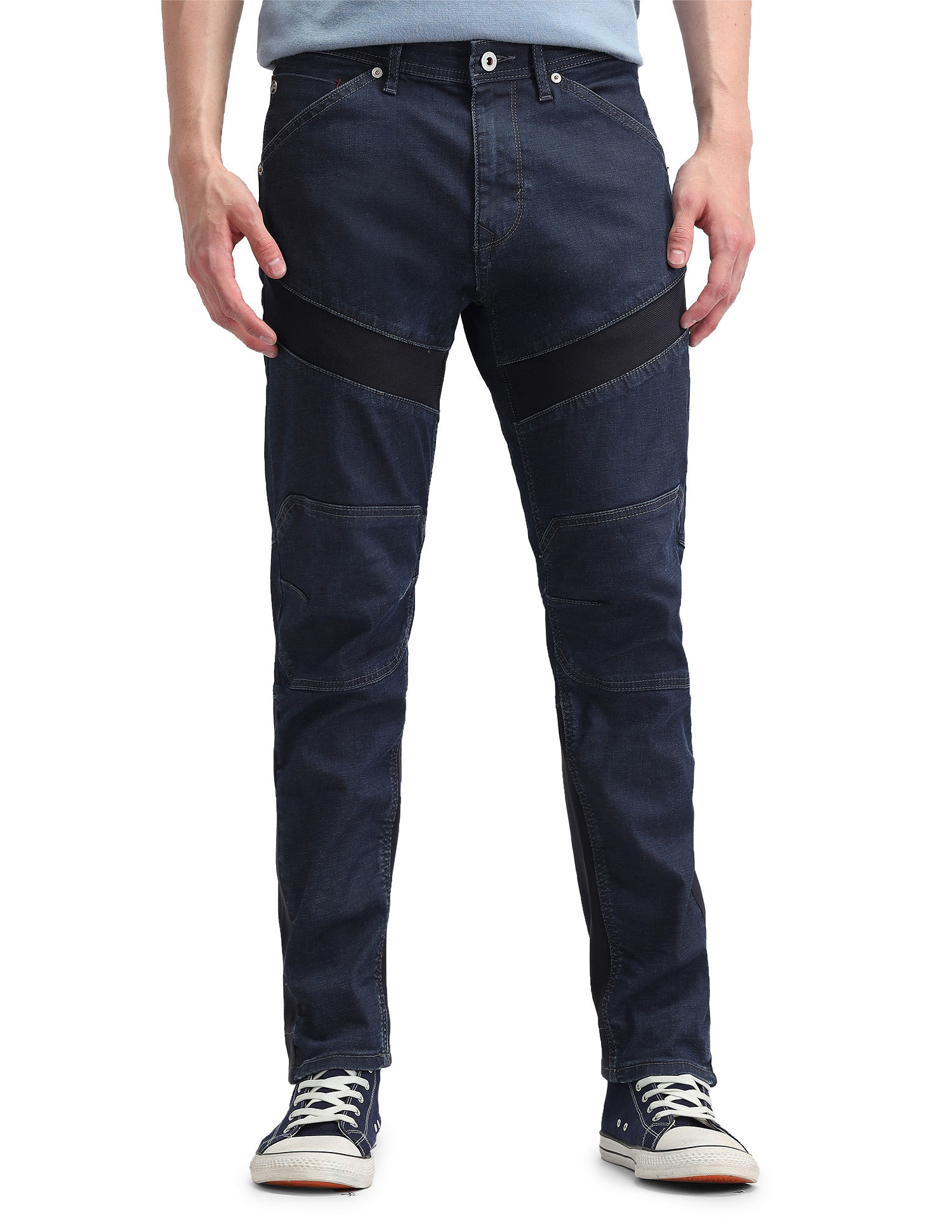 Flying Machine Slash Slim Tapered Fit Blue Jeans
