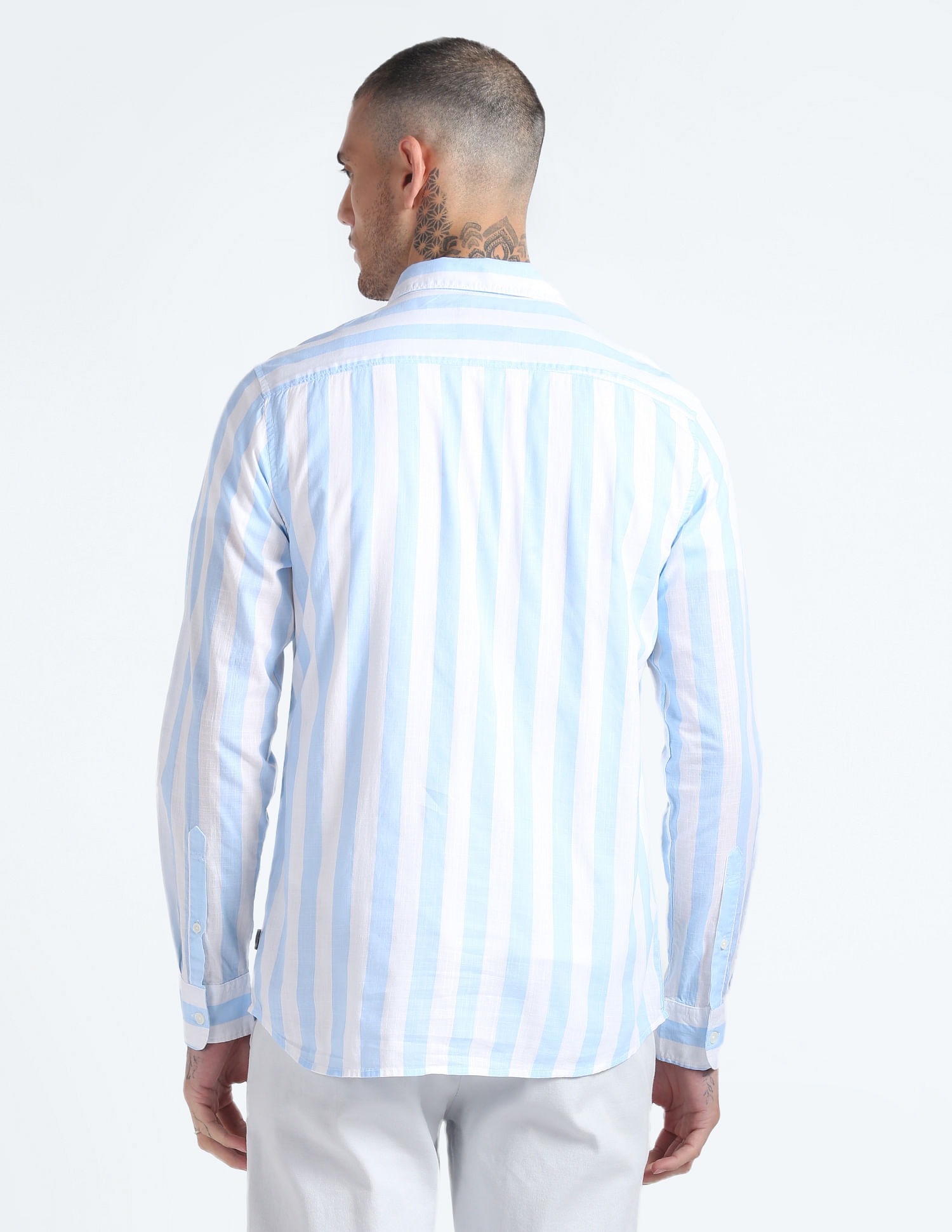 Flying Machine Vertical Stripe Pure Cotton Shirt