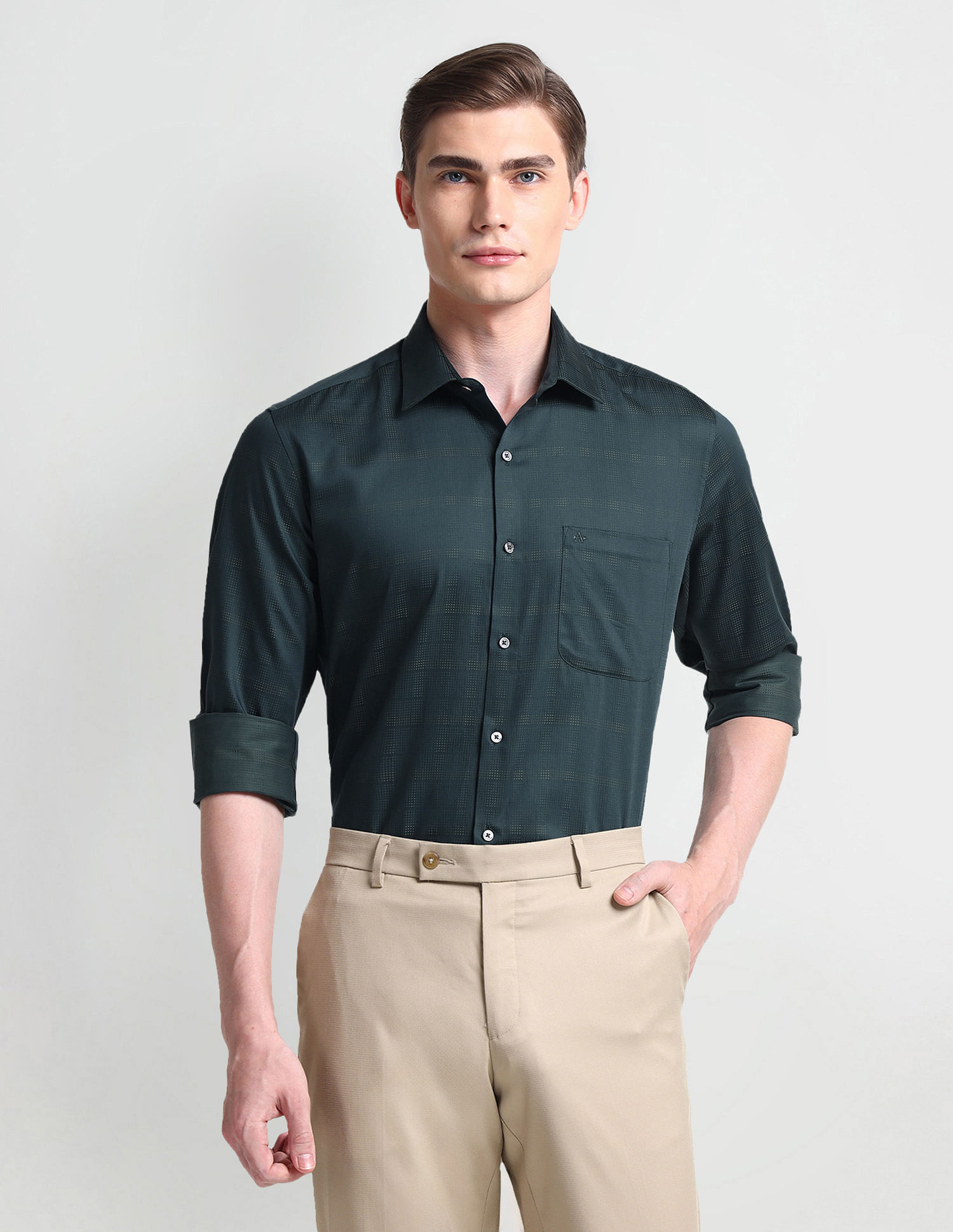 Arrow Check Patterned Dobby Shirt