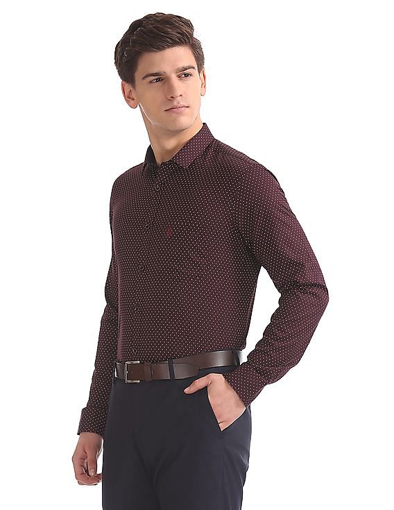 USPA Tailored Slim Fit Paisley Print Shirt