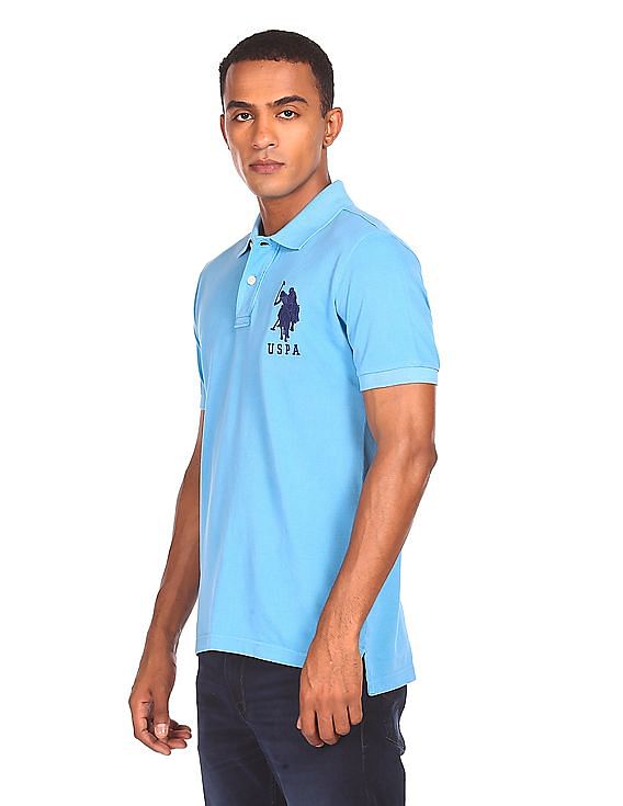 U.S. Polo Assn. Ribbed Collar Cotton Pique Polo Shirt