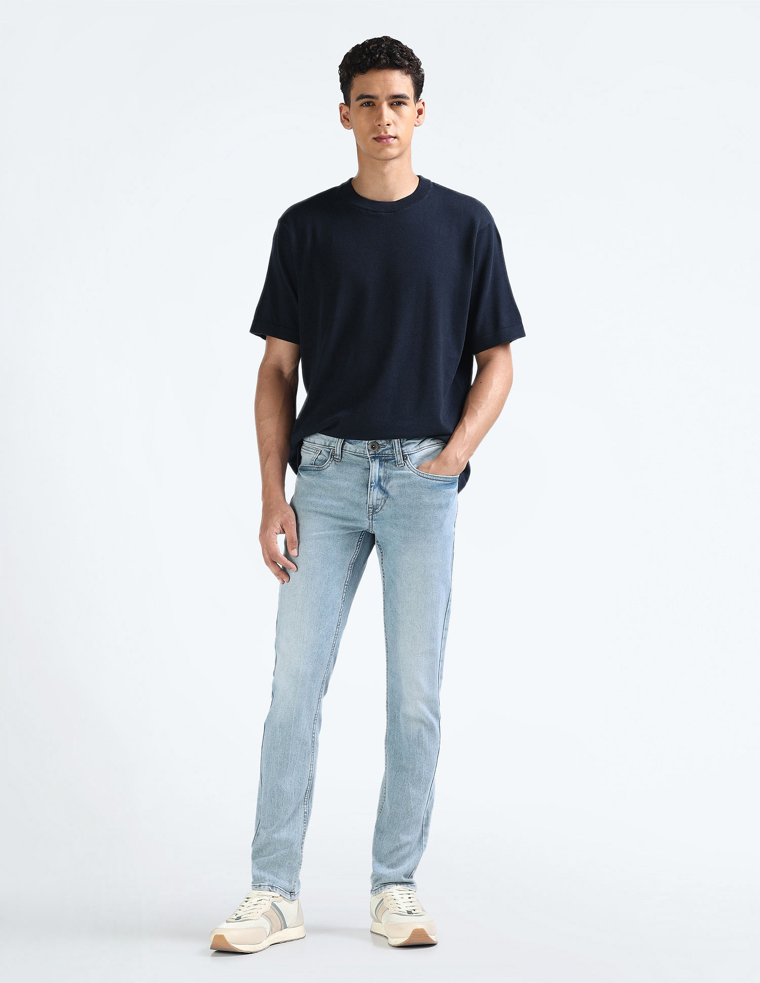 Flying Machine Mid Rise Morrison Skinny Jeans