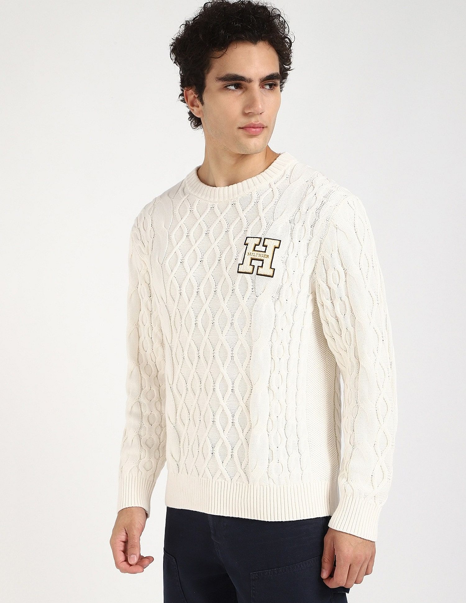 Tommy Hilfiger Aop Relaxed-Fit Cotton Sweater