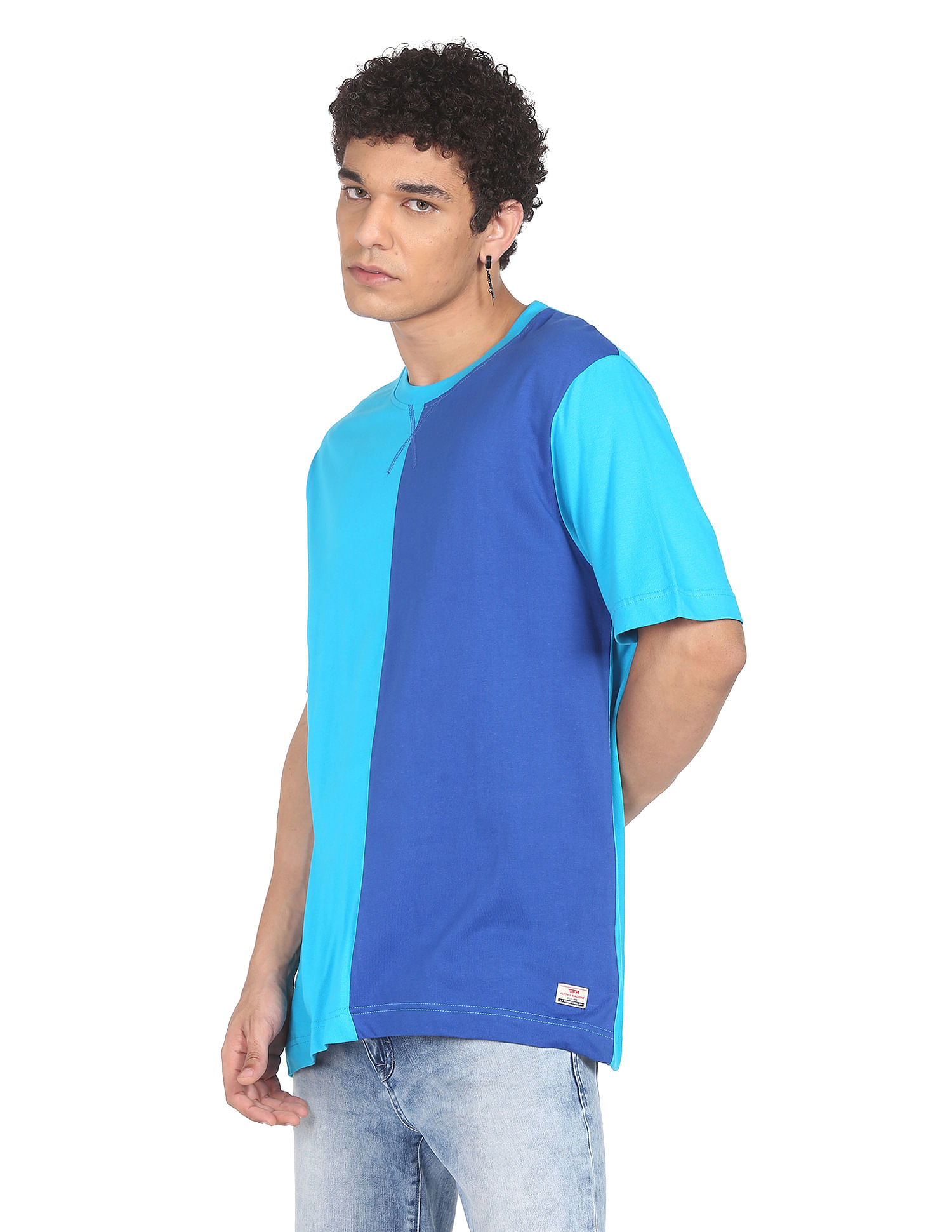 Flying Machine Cotton Colour Block T-Shirt