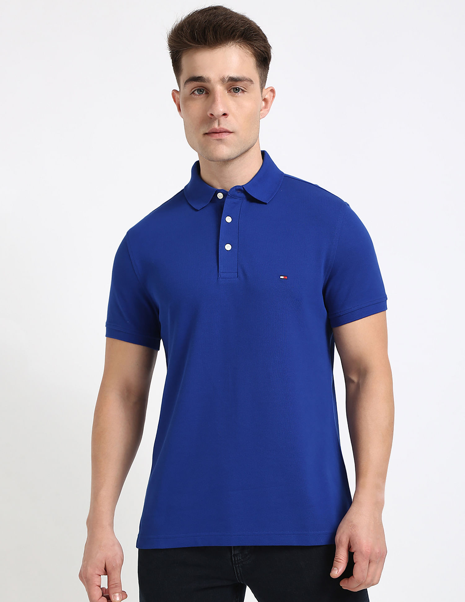 Tommy Hilfiger Solid Slim-Fit Cotton Polo Shirt