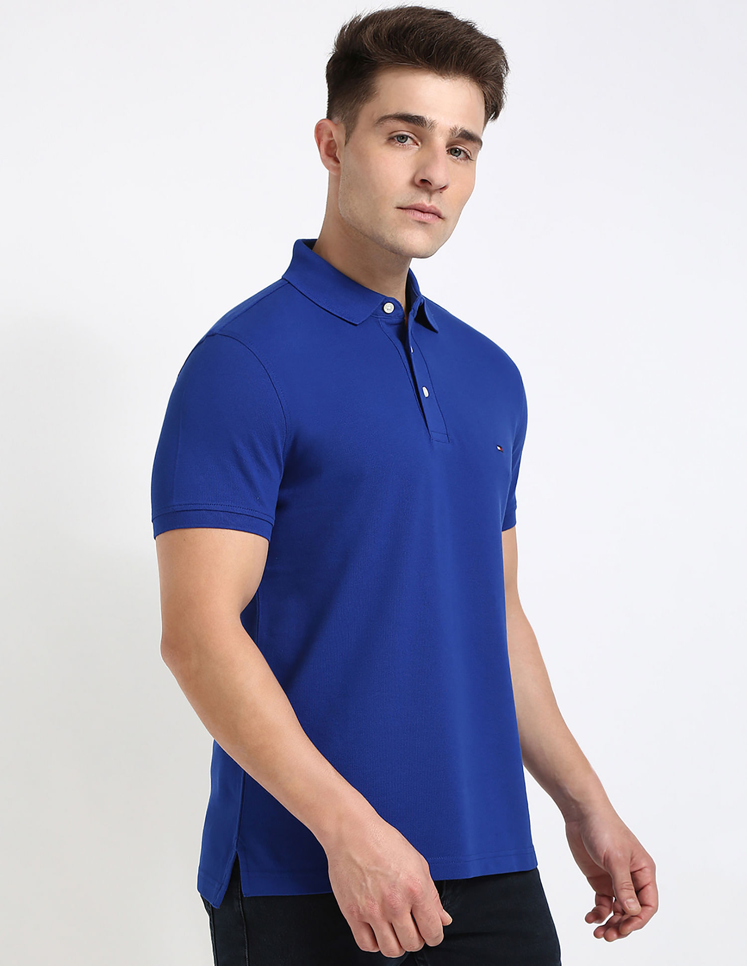 Tommy Hilfiger Solid Slim-Fit Cotton Polo Shirt