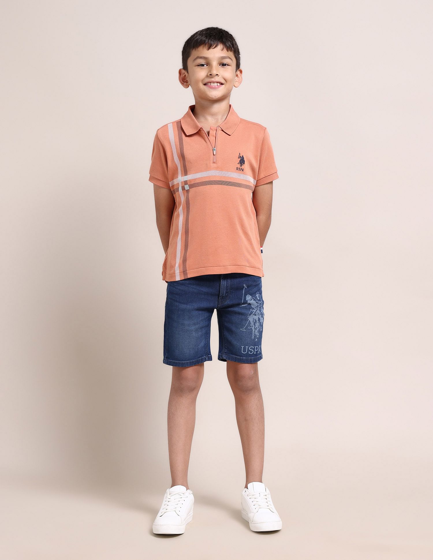 U.S. Polo Assn. Kids Boys Zipper Polo Shirt