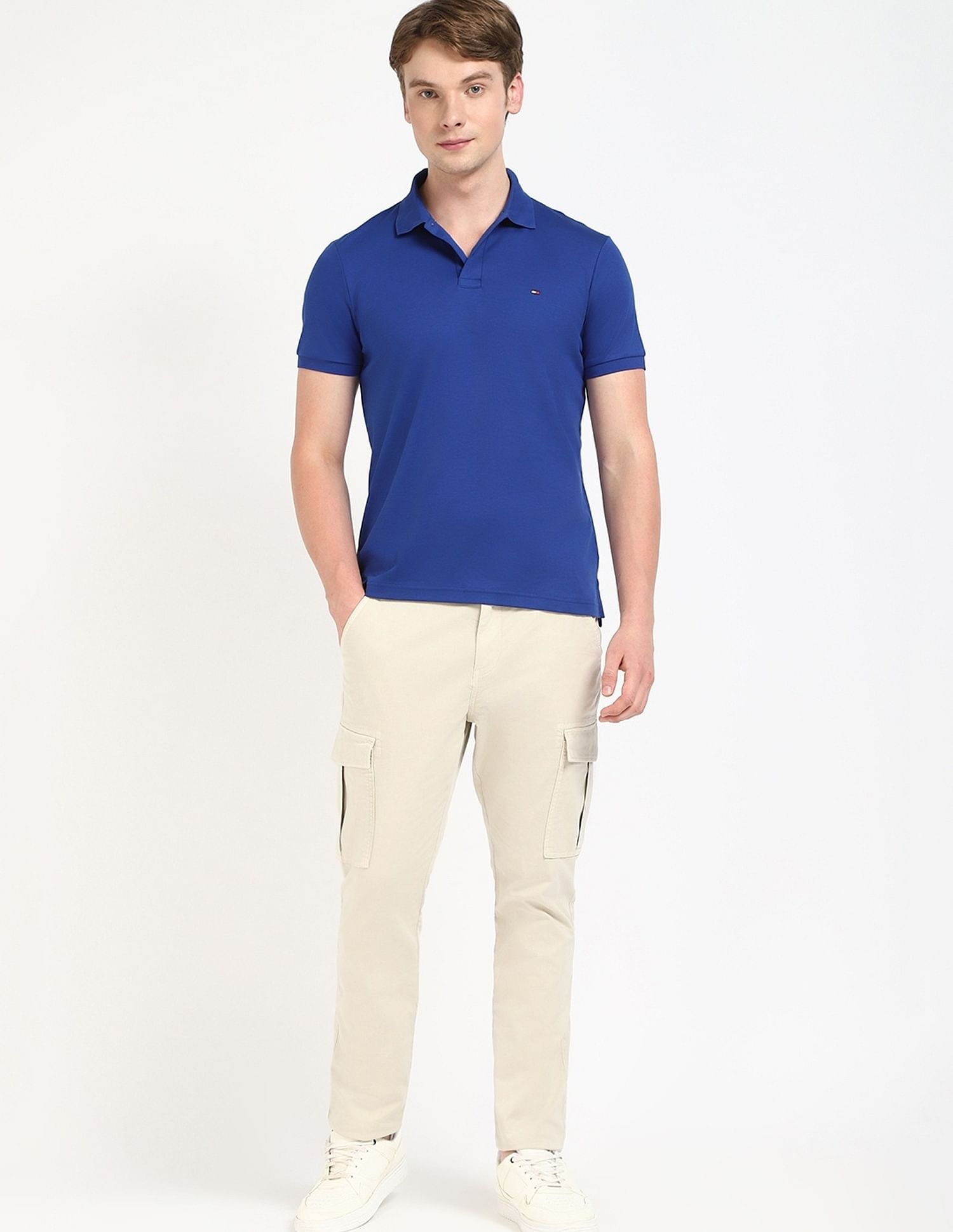 Tommy Hilfiger Solid Regular-Fit Cotton Polo Shirt