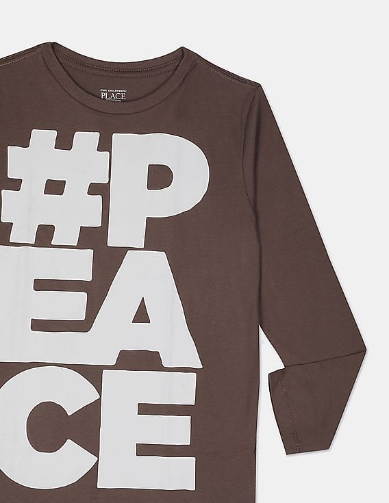 boys brown long sleeve t shirt