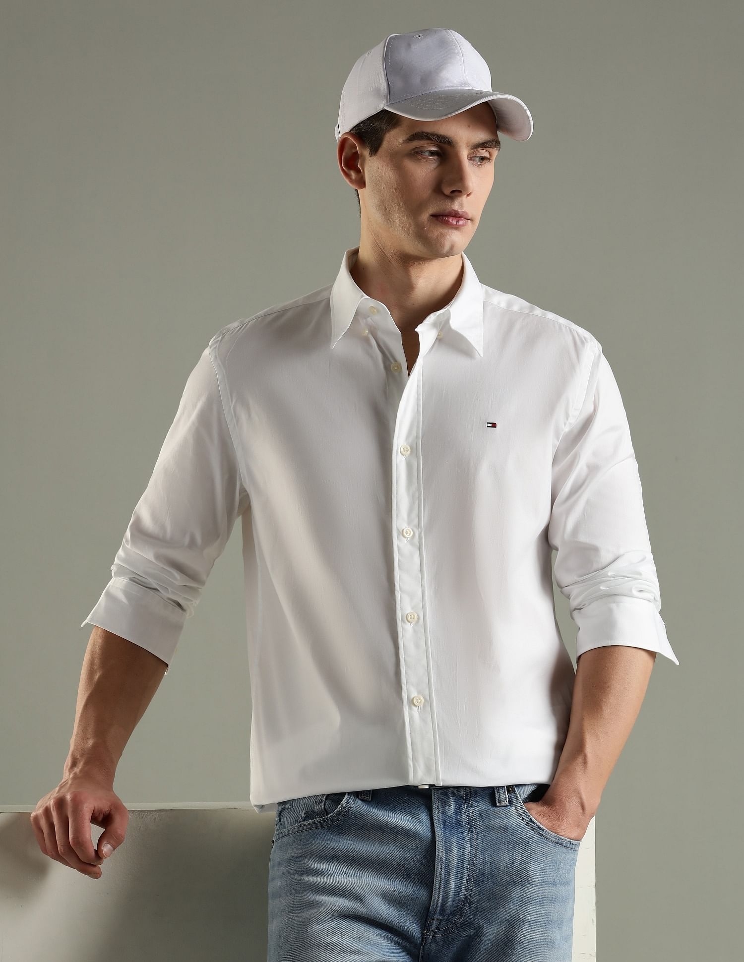 Tommy Hilfiger Solid Regular Fit Cotton Shirt