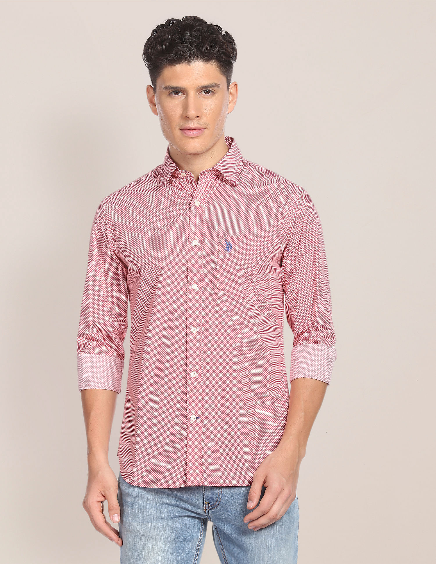 U.S. Polo Assn. Micro Print Tailored Fit Shirt