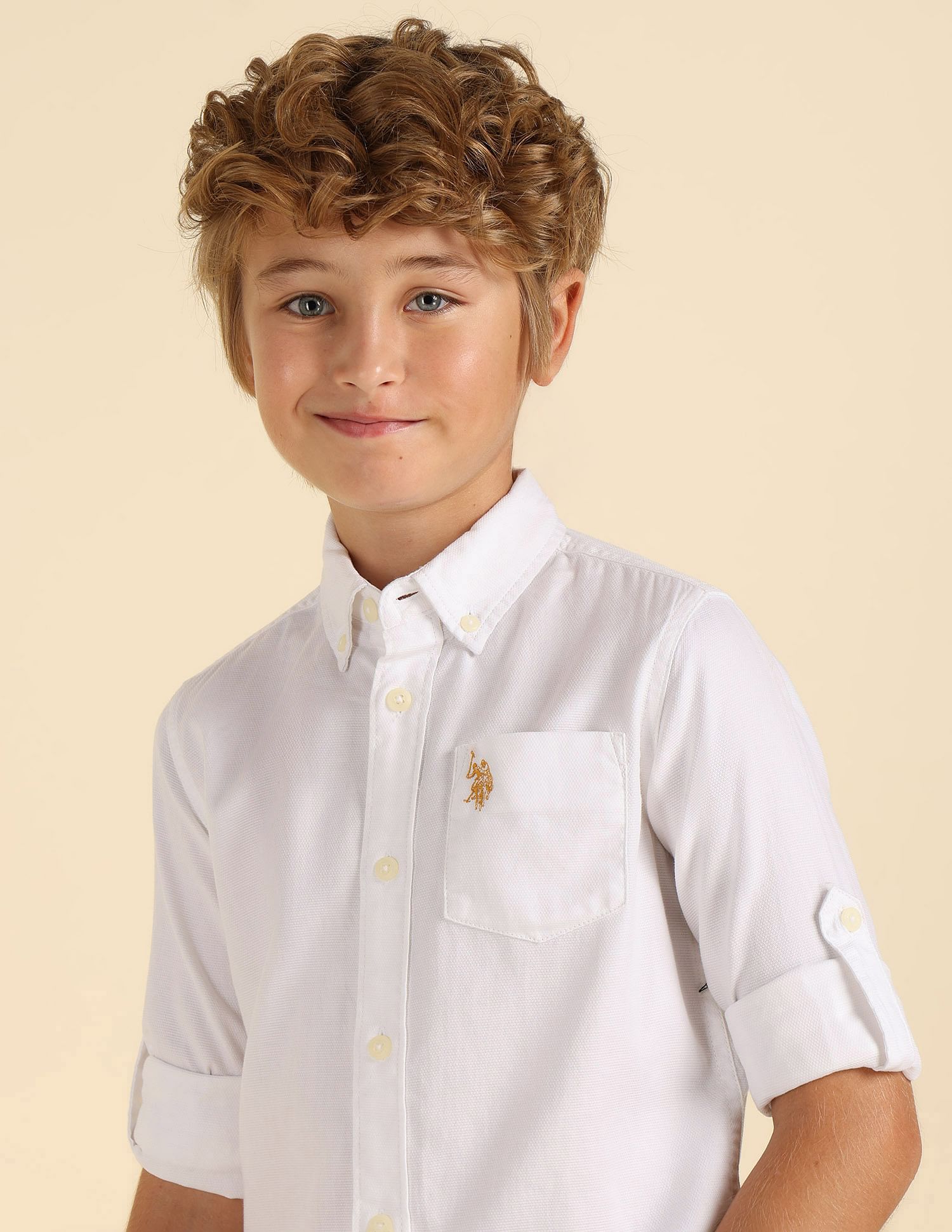 U.S. Polo Assn. Kids Boys Dobby Cotton Shirt
