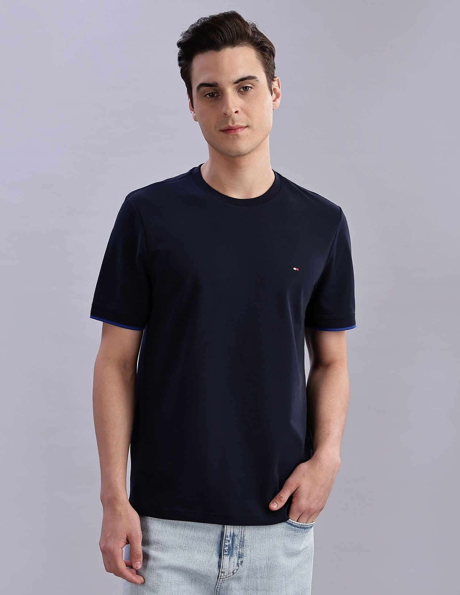 Tommy Hilfiger Solid Regular-Fit Cotton T-Shirts