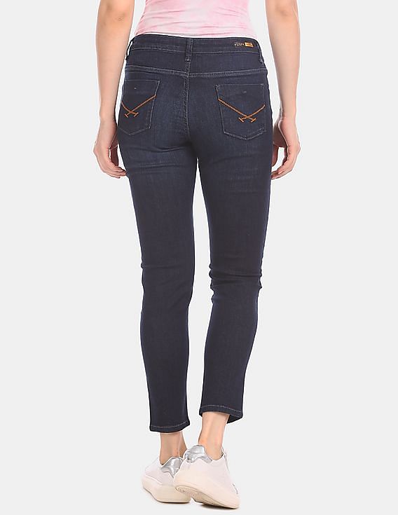 U.S. Polo Assn. Women Skinny Fit Cotton Stretch Dark Wash Jeans
