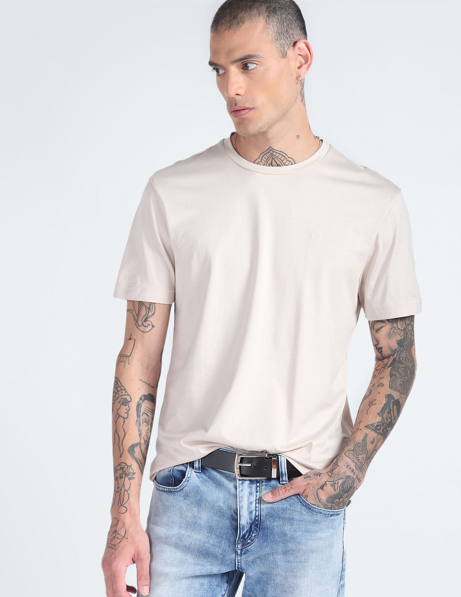 Buy Calvin Klein Solid Smooth Cotton T Shirt NNNOW