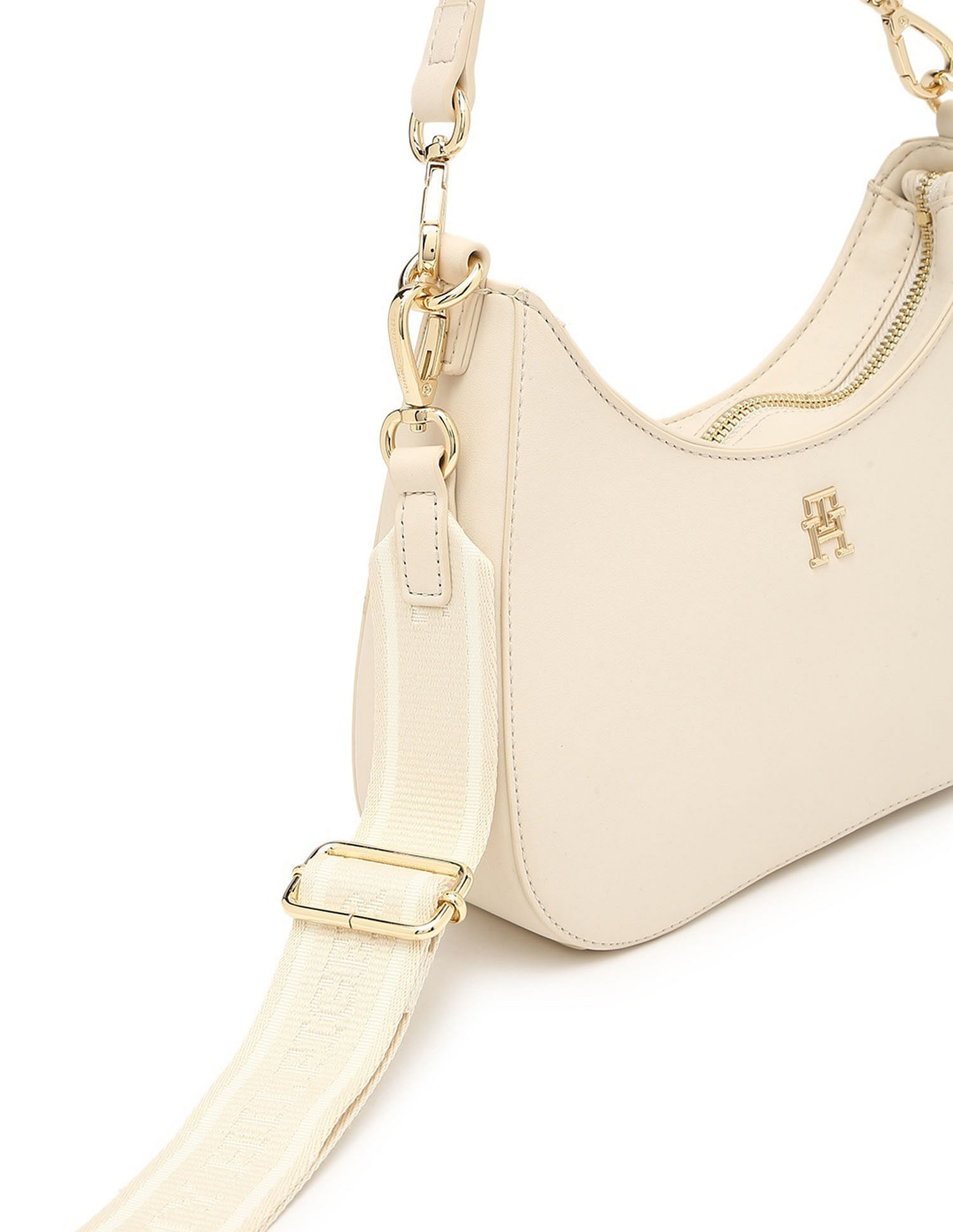 Tommy Hilfiger Solid Cream PU Totes