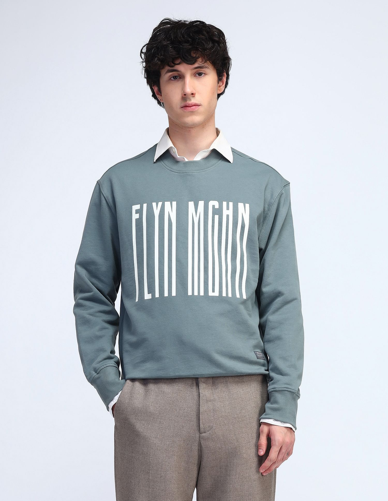 Flying Machine Relaxed Fit Printed Sweatshirt