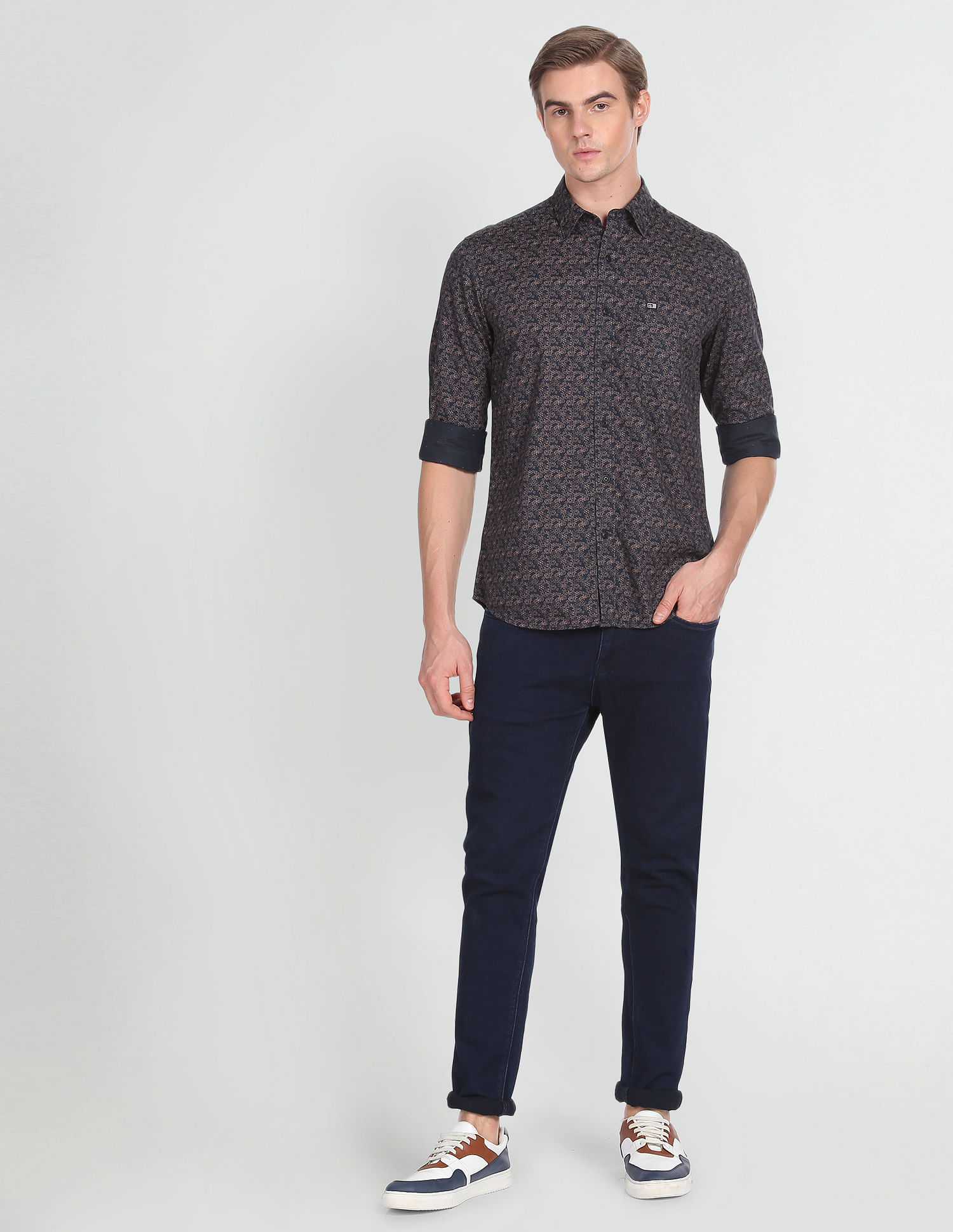 Arrow Sports Floral Print Cotton Casual Shirt