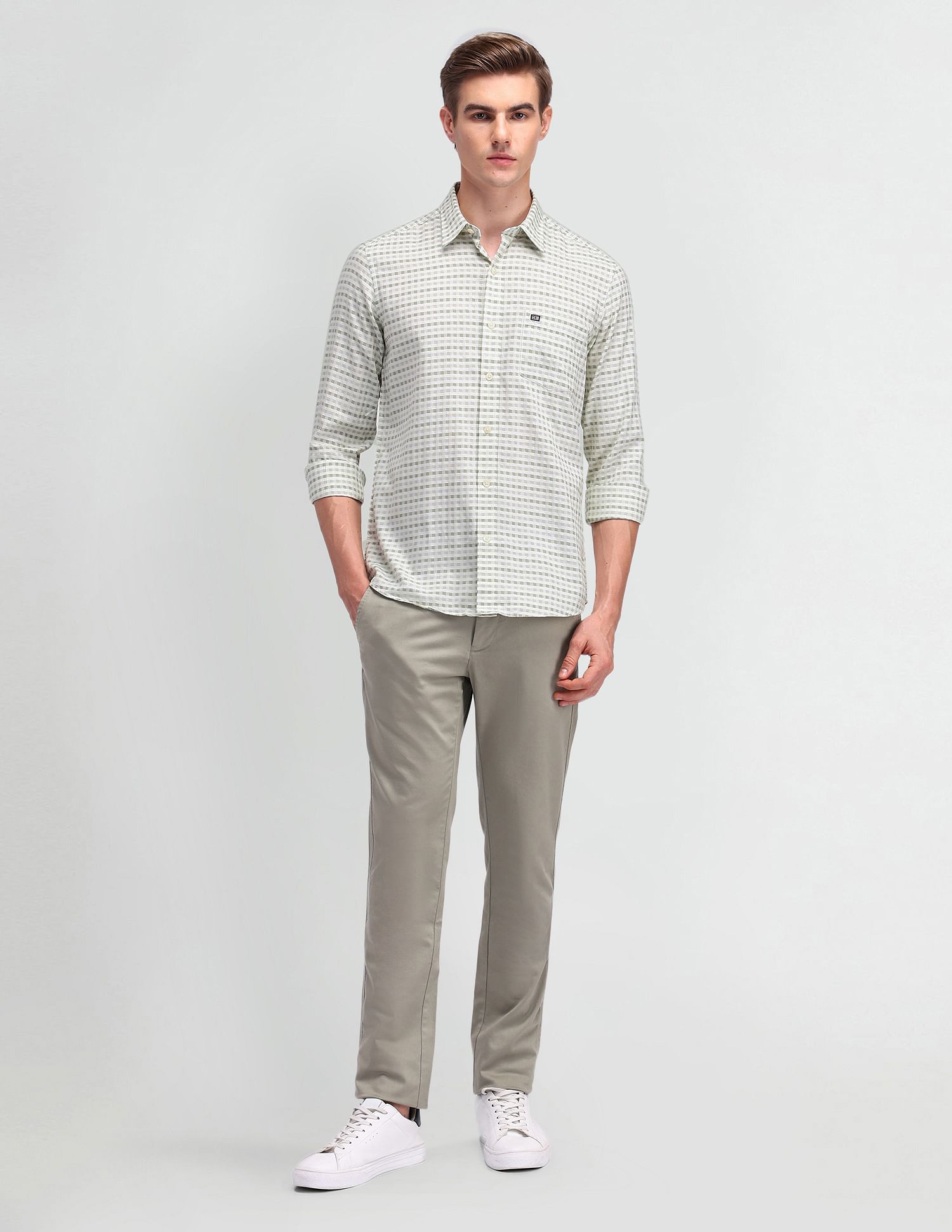 Arrow Sport Manhattan Slim Fit Micro Checked Shirt