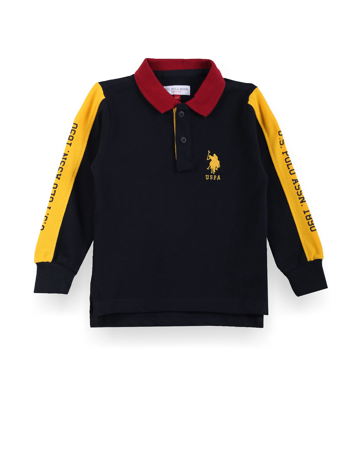 U.S. Polo Assn. Kids Boys Brand Print Cotton Polo Shirt