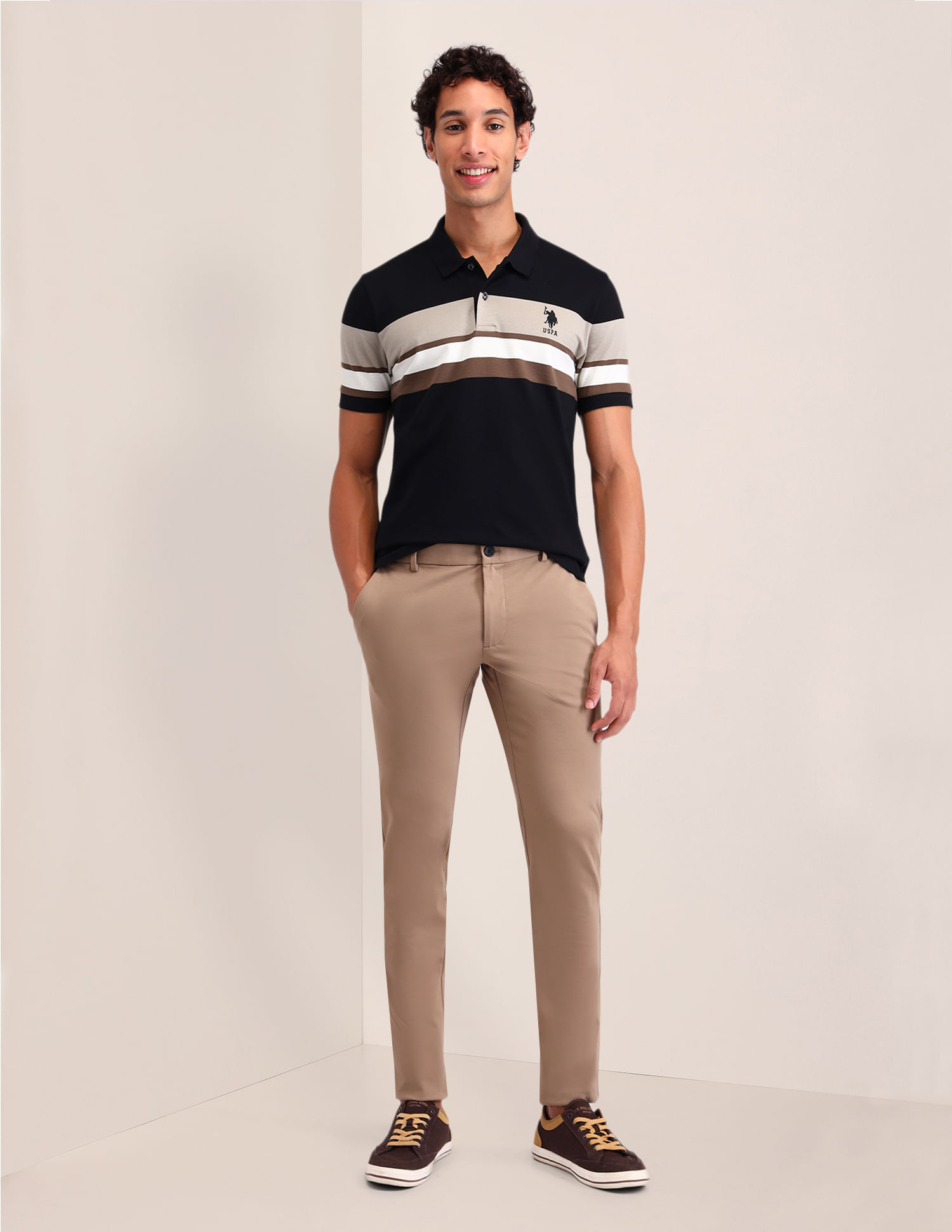 U.S. Polo Assn. Slim Fit Striped Polo Shirt