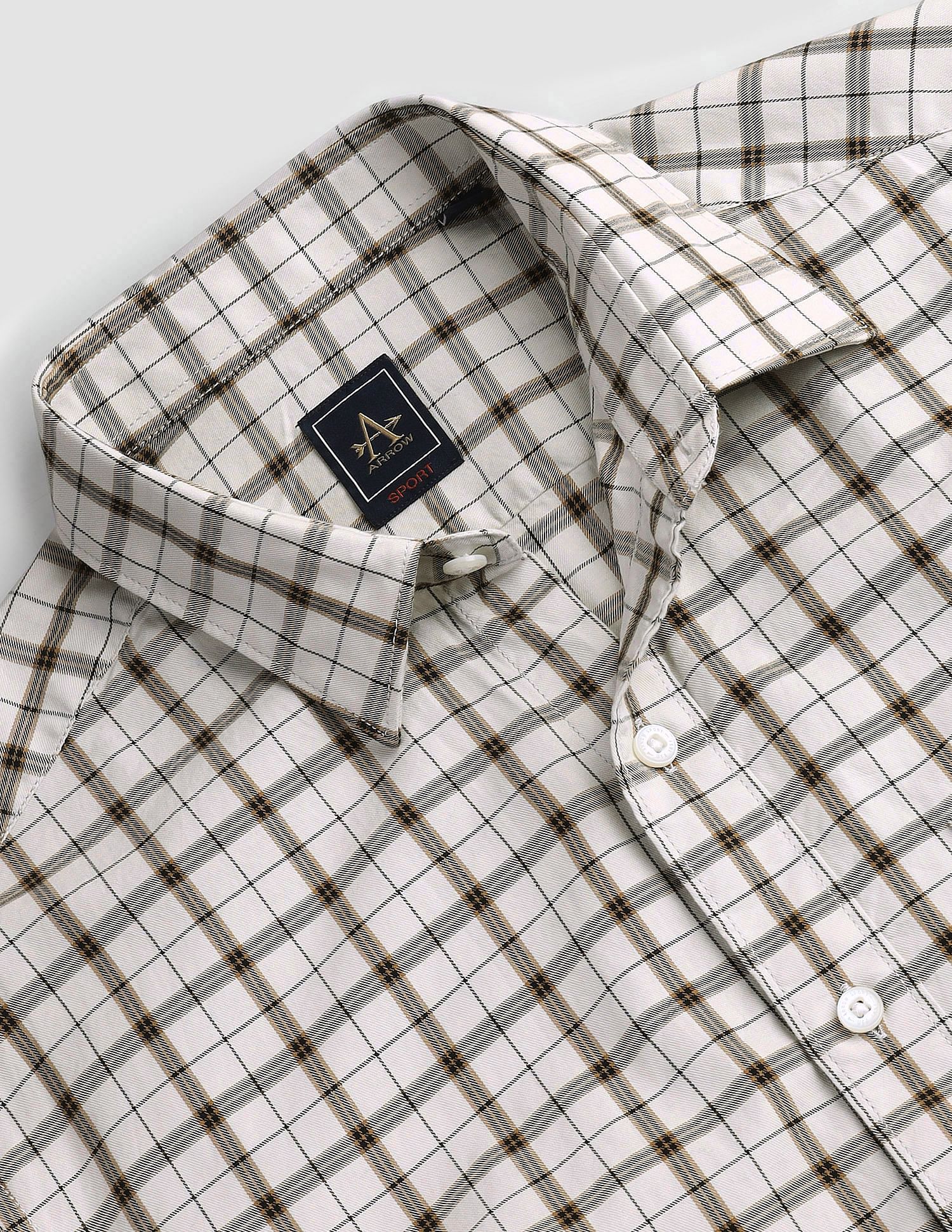 Arrow Sport Tartan Checked Manhattan Slim Shirt
