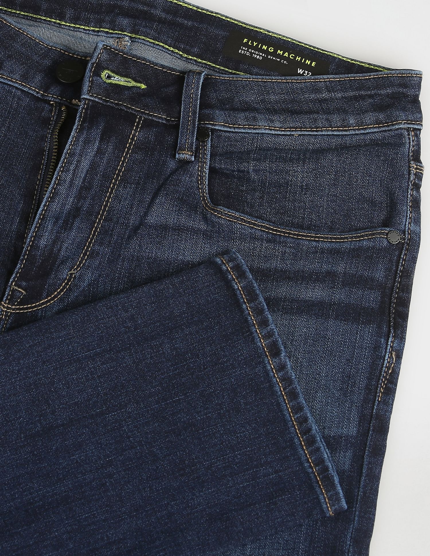 Flying Machine Slim Tapered Fit Whiskered Jeans