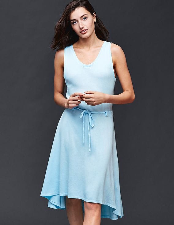 Buy GAP Women Blue French Terry Sleeveless Dress - NNNOW.com