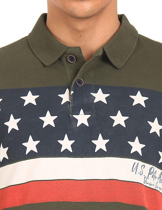 U.S. Polo Assn. Denim Co. Cotton Graphic Print Polo Shirt
