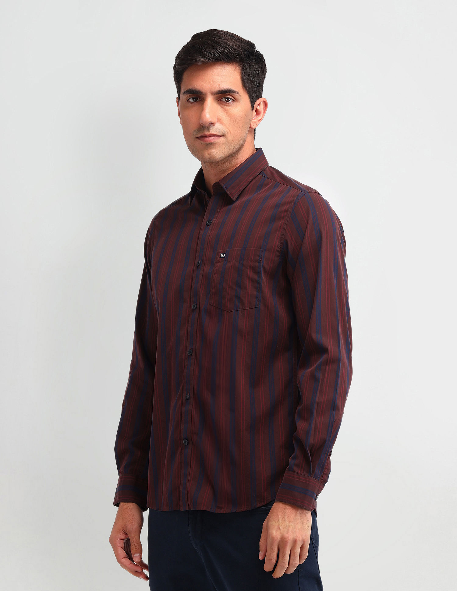 Arrow Sport Vertical Striped Slim Fit Shirt