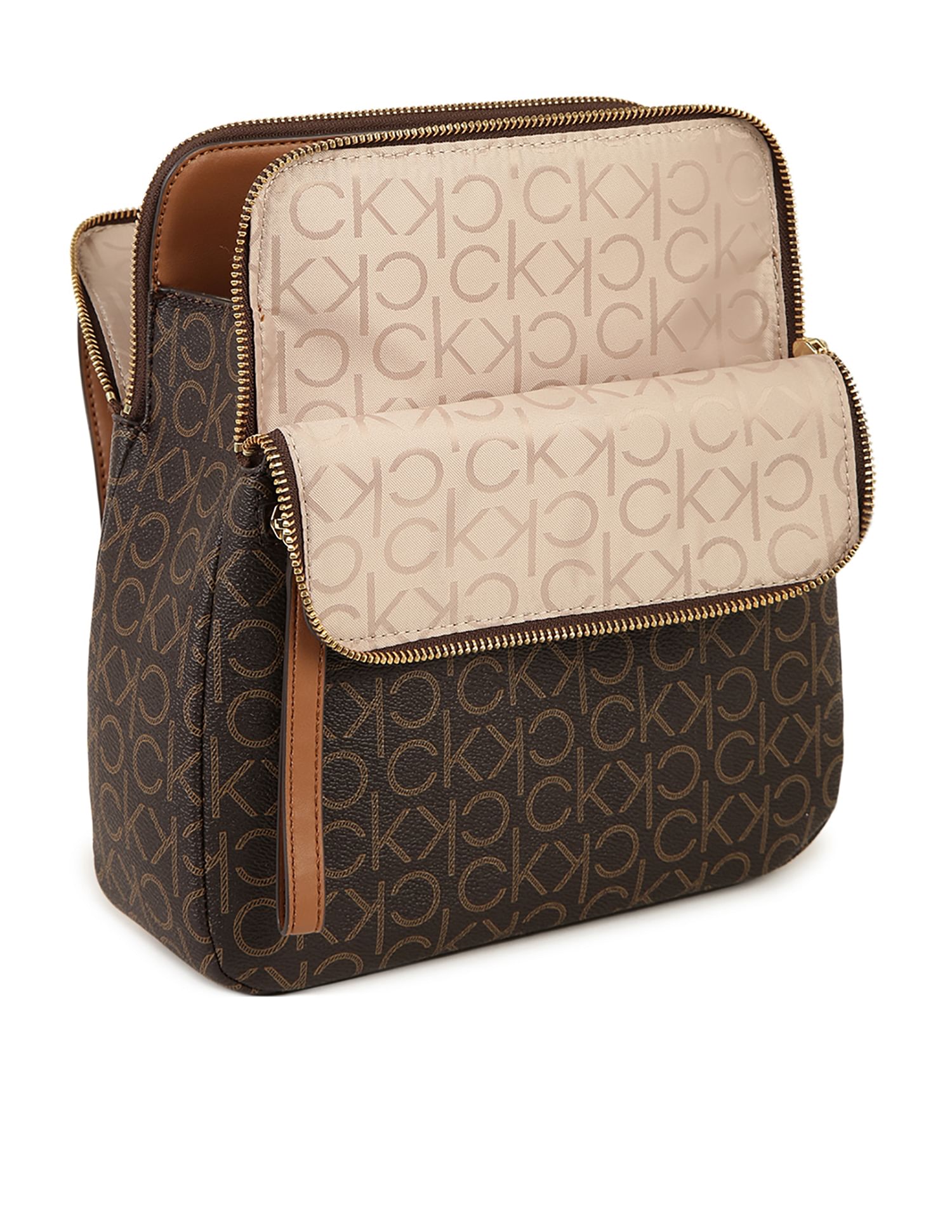 Calvin Klein Monogram Print Garnet Backpack